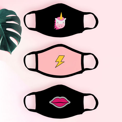 Crazy Corner Printed Three Layered Reusable Masks Pack Of 3 Buy Crazy Corner Printed Three Layered Reusable Masks Pack Of 3 Online At Best Price In India Nykaa