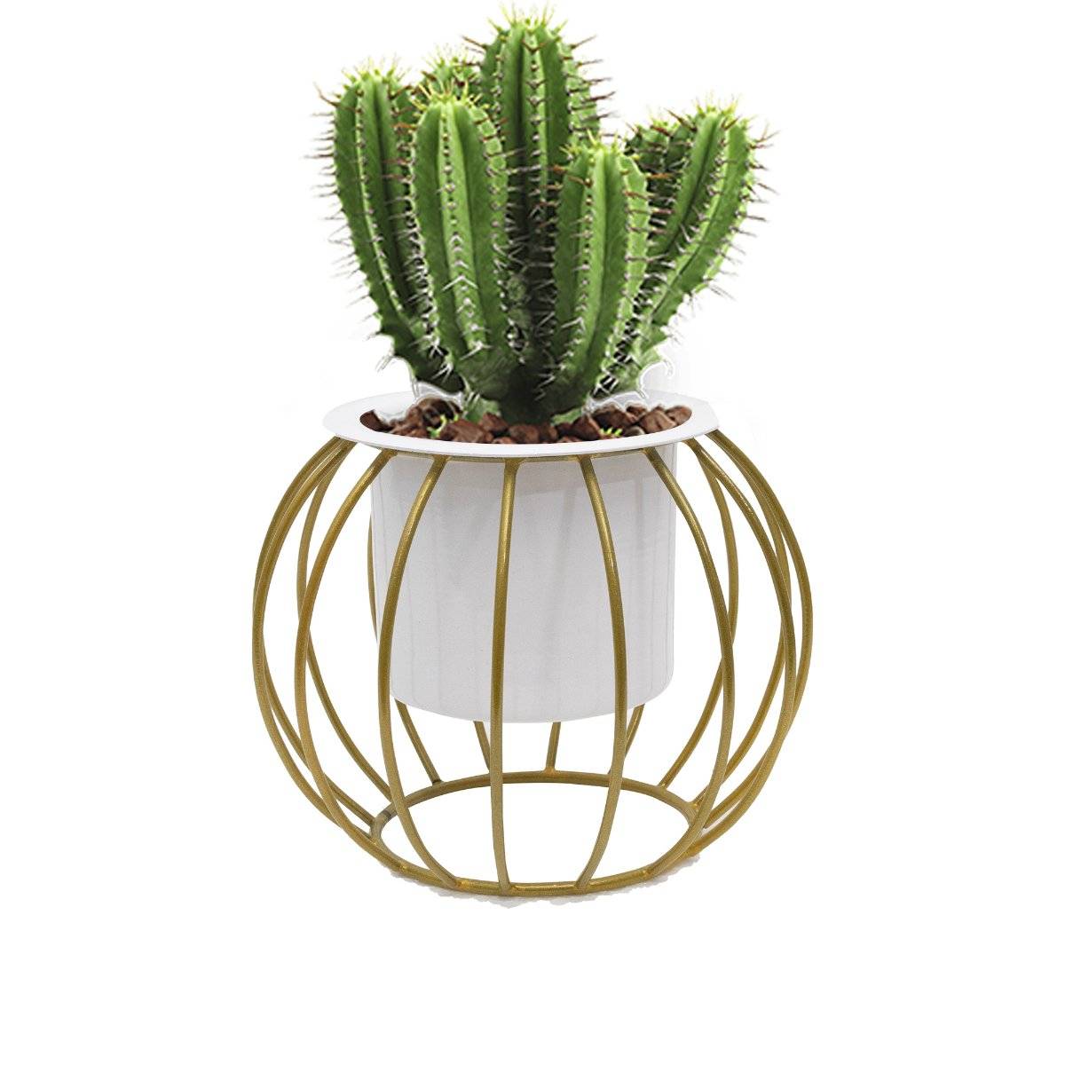 Homesake Table Metallic Gold Metal Stand 2 Pieces Round