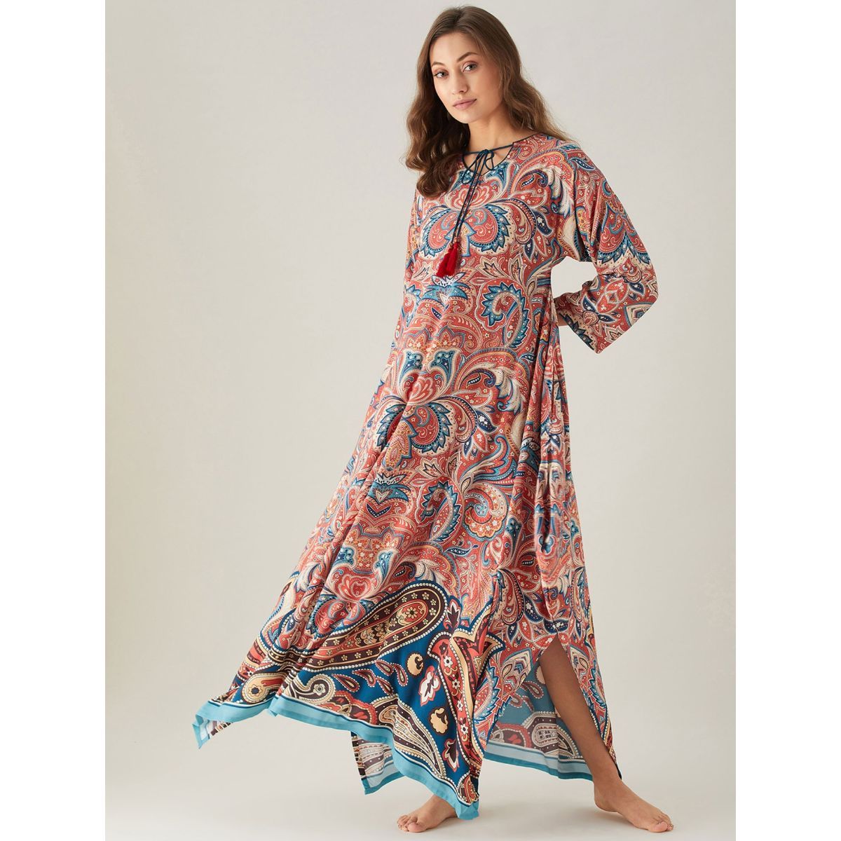 paisley print kaftan