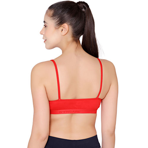 Buy Bodycare Sports Bra In Skin-White-Wine Color (Pack of 3) Online