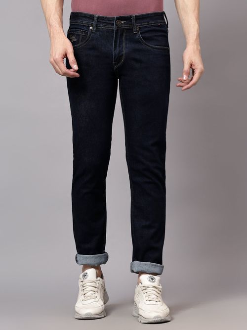 Cantabil Men Dark Blue Stretchable Jeans