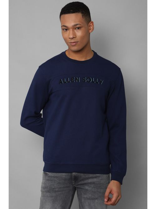 Allen Solly Men Blue Crew Neck Full Sleeves Casual Sweatshirt - Main Image