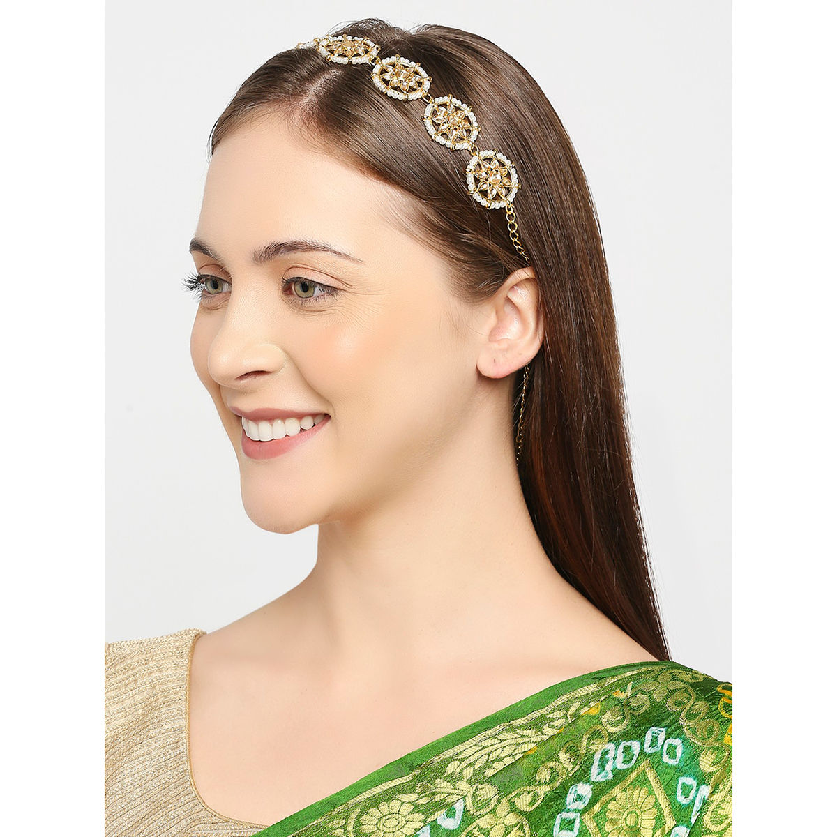 Gold Earring with Hair Chain traditional Rajasthani ghungroo jhumka with  supporting Ear Chain or Kaan Sahara  Ear chain Hair chains Simple  earrings
