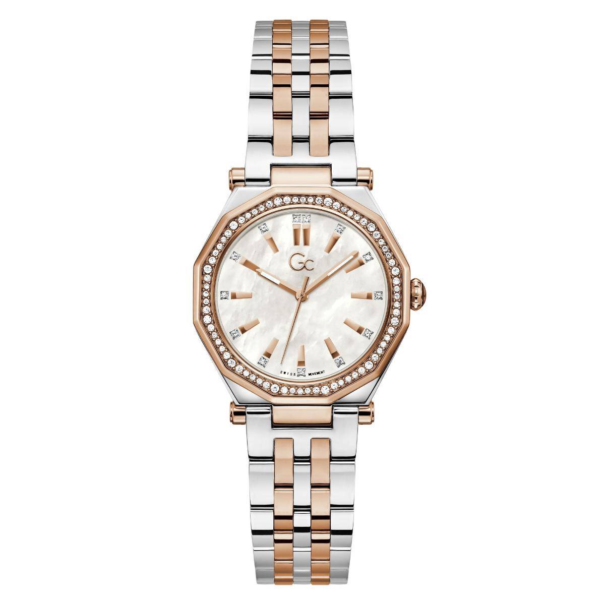 GC GUESS COLLECTION Gleam White Round Dial Analog Women's Watch - Z55001L7 (Medium)