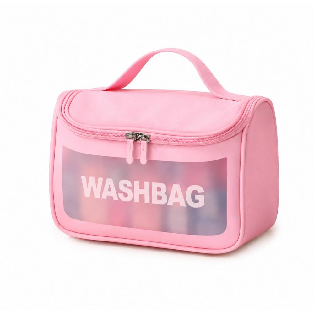 Allure Transparent Travel Toiletry Bag - Pink