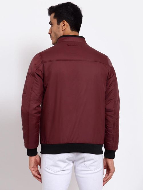 Buy Style Quotient Men Maroon Lightweight Outdoor Bomber Jacket Online