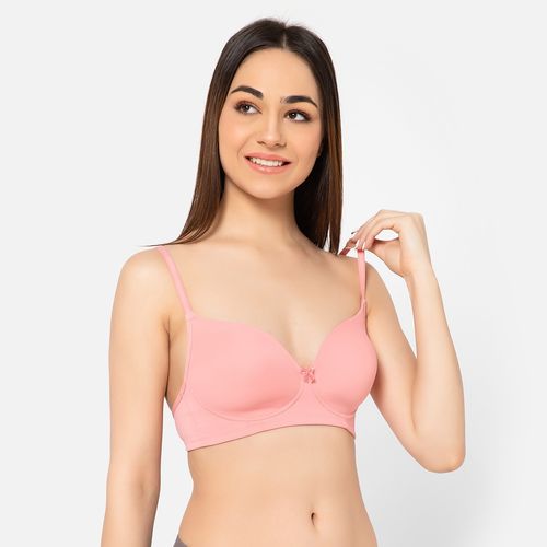 Buy CLOVIA Pink Non-Wired Multiway Strap Padded Women's T-Shirt Bra