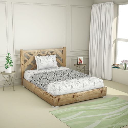 Spaces Atrium Grey Geometric 144 Tc Cotton1 Single Bed Sheet With