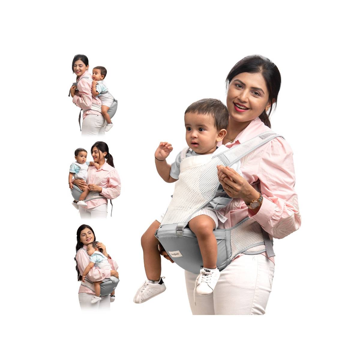 BAYBEE Grey Flownest Baby Carrier (0-3 Years)