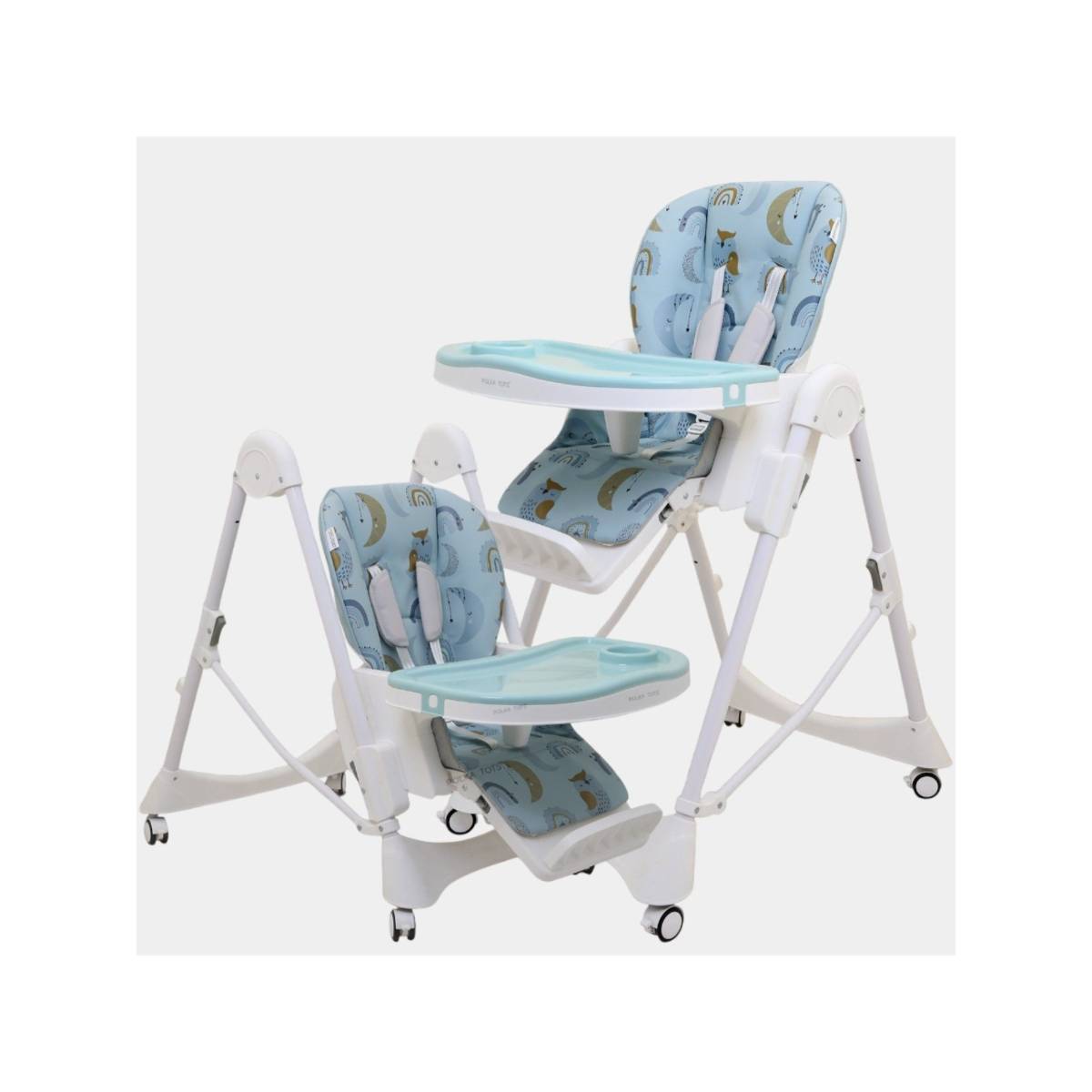 Polka Tots Kids Blue Portable Baby Dinning Table High Chair with Footrest for Toddler (One Size)