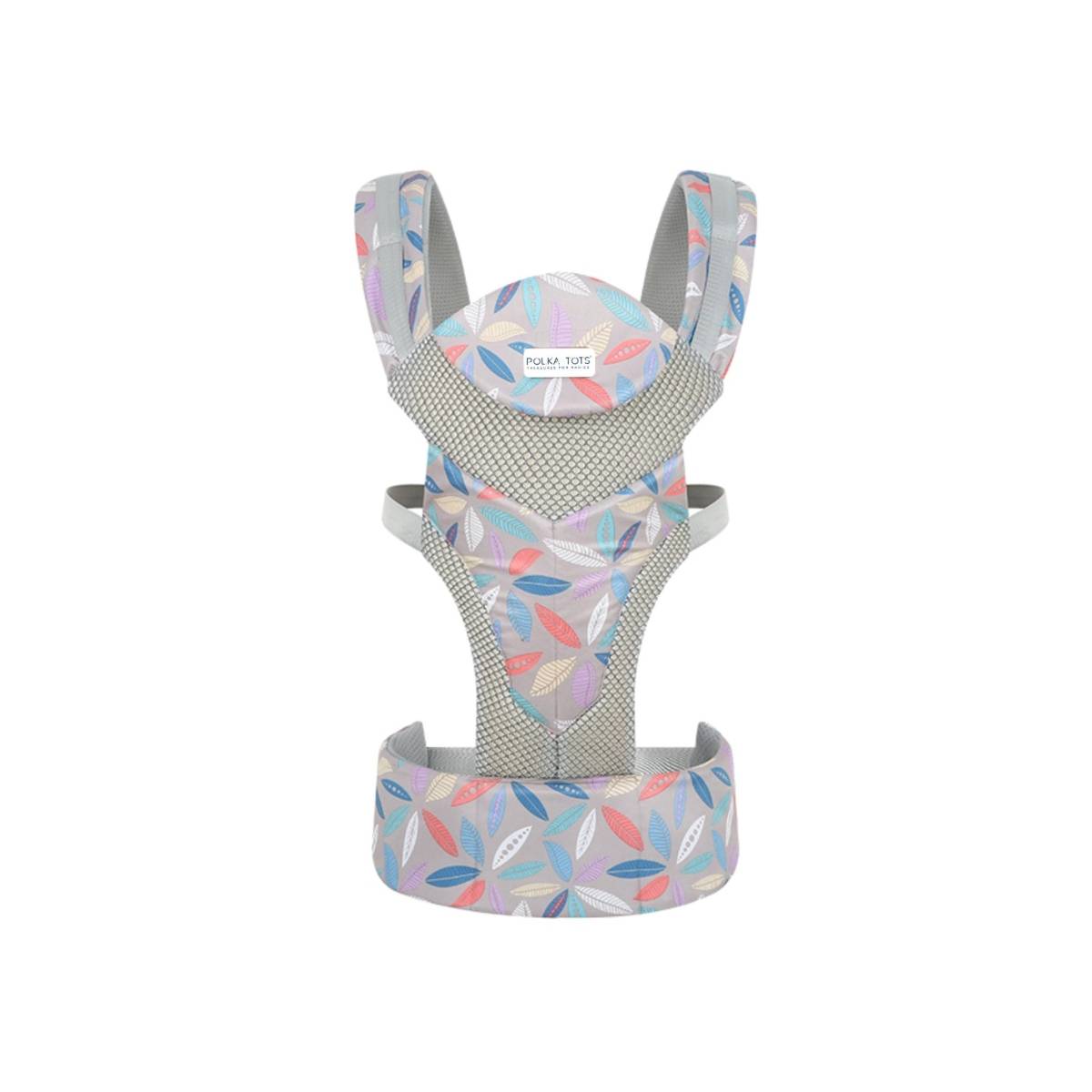 Polka Tots Beige Easy Breezy Leaf Print Adjustable Baby Carrier for New-Born Baby
