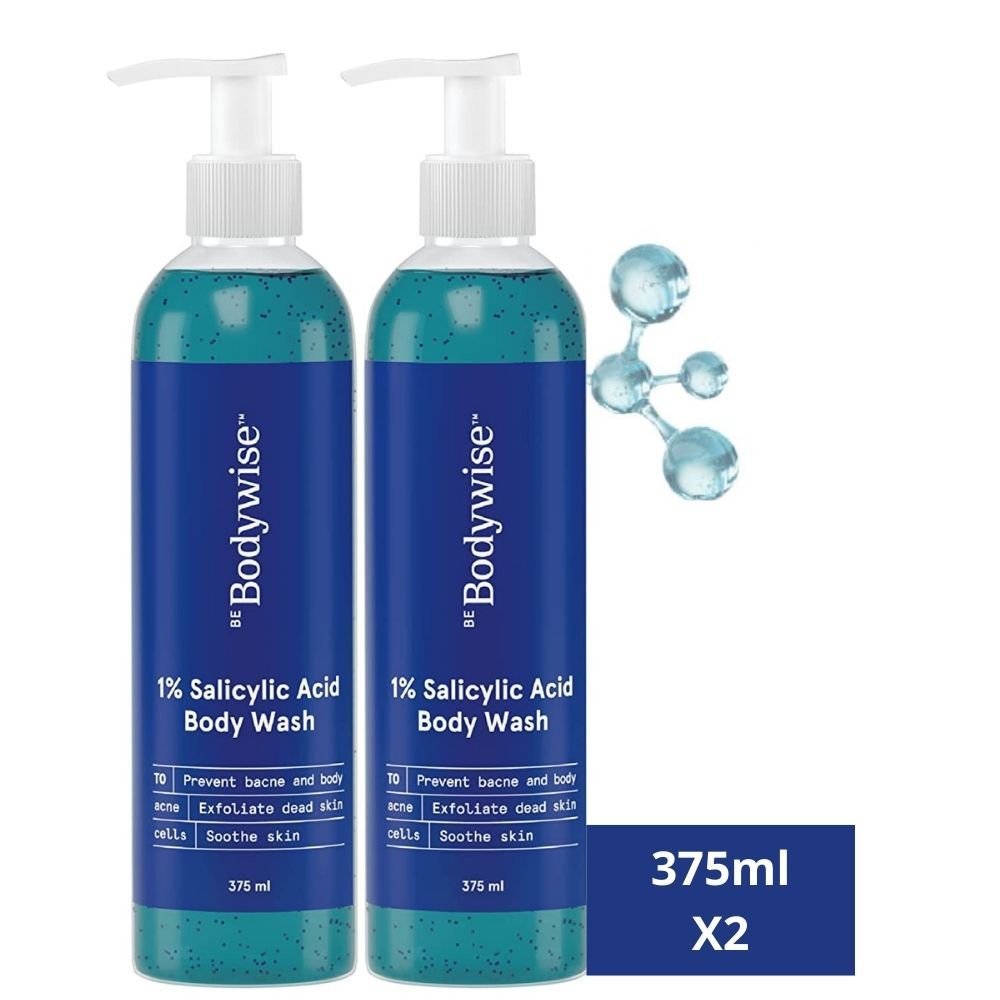 Be Bodywise 1% Salicylic Acid Body Wash - Prevents Body Acne - SLS & Paraben Free - Pack of 2