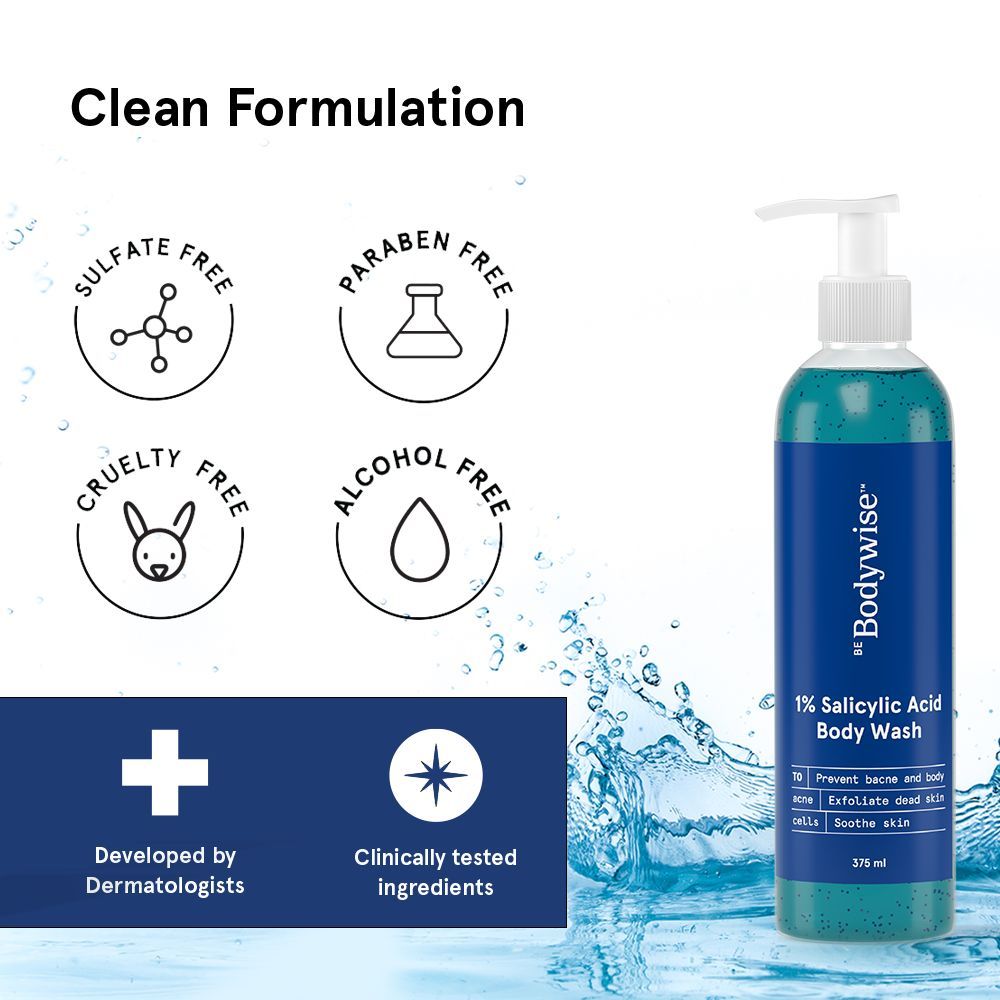 Be Bodywise 1 Salicylic Acid Body Wash Prevents Body Acne SLS