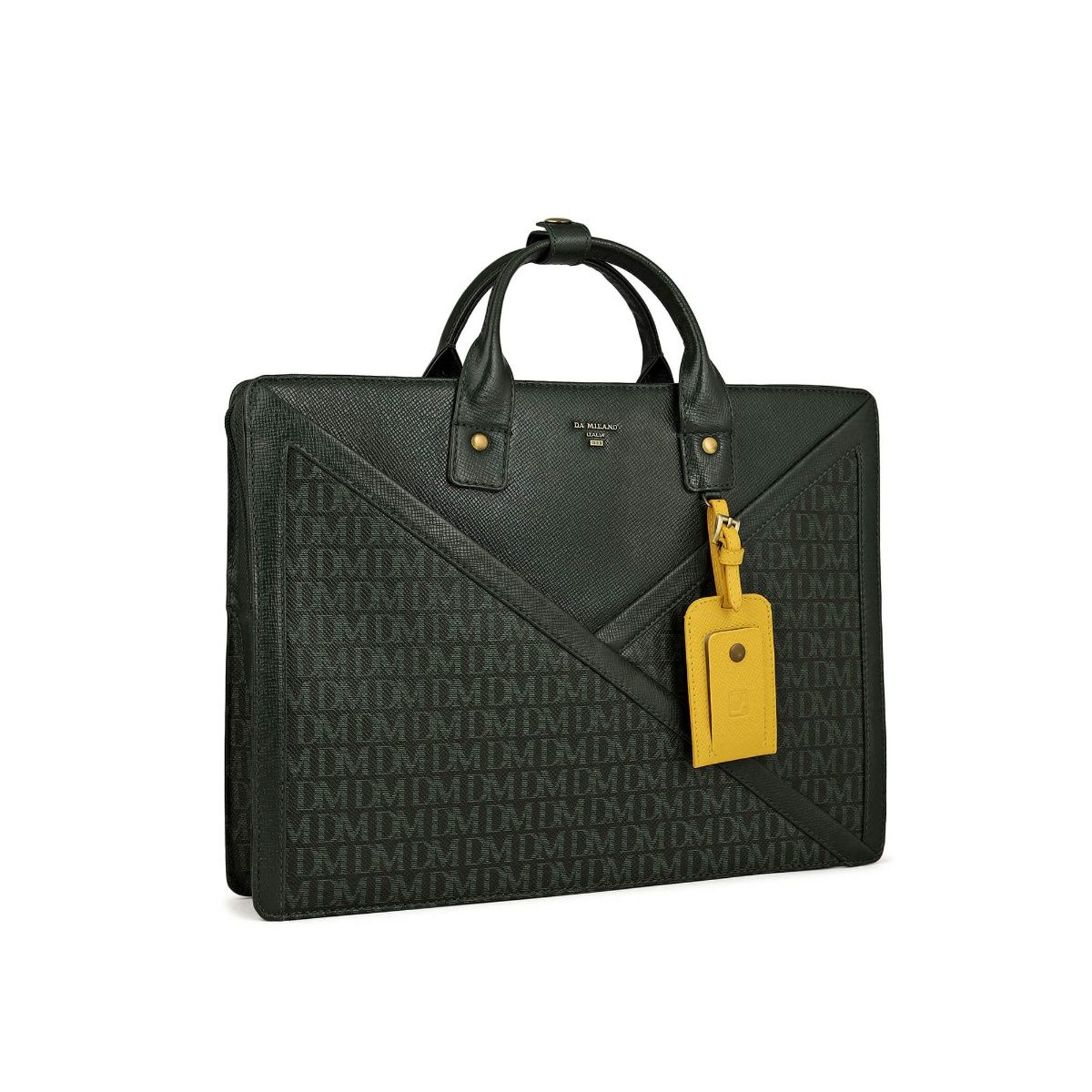 Buy Da Milano Genuine Leather Petrol Green Computer Bag Online