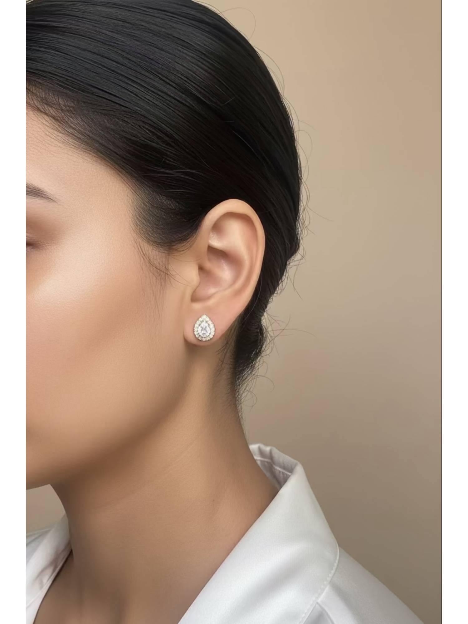 Sica Jewellery 925 Silver Moissanite Polka Sneh Earrings