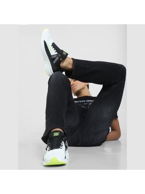 Jack & Jones White &amp; Black Colourblocked Lace-Up Sneakers