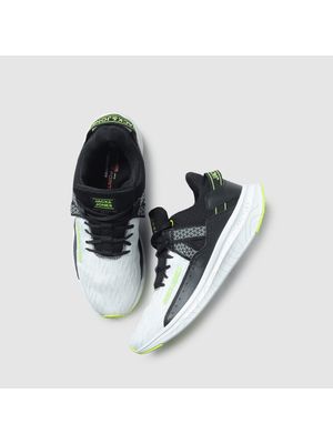 Jack & Jones White &amp; Black Colourblocked Lace-Up Sneakers