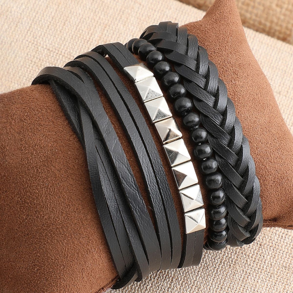 Black bracelets ladies bracelets leather bracelets ladies bracelets  personalized multilayer leather bracelets dt8891  Fruugo IN