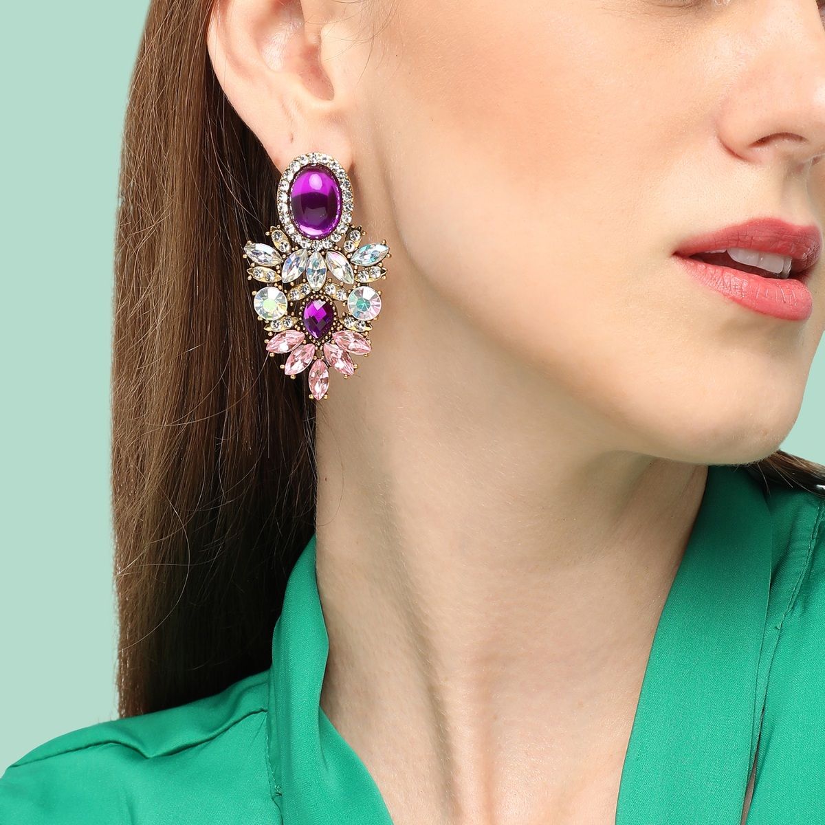 Buy Purple Earrings for Women by Youbella Online  Ajiocom