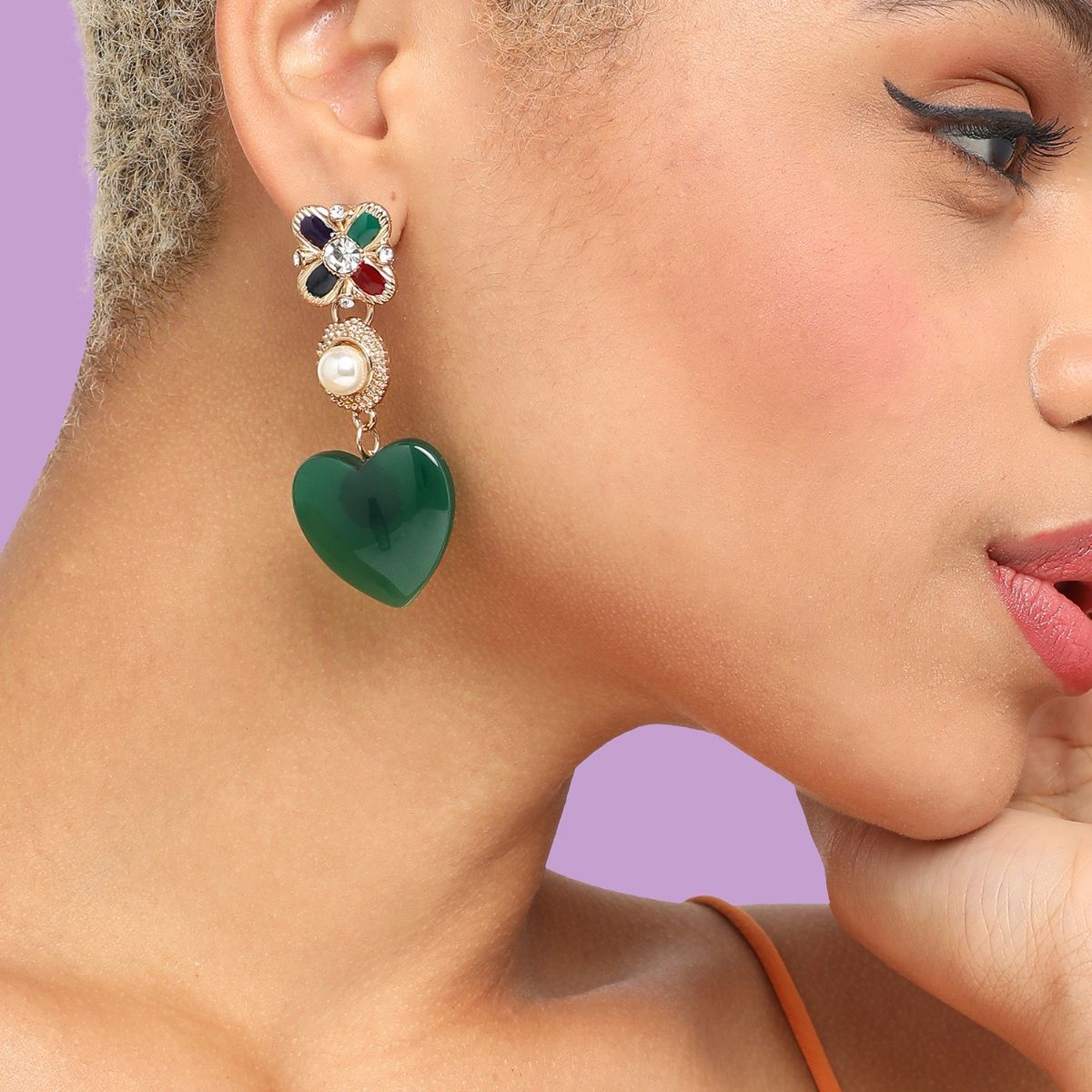 Details 77+ heart shaped drop earrings best