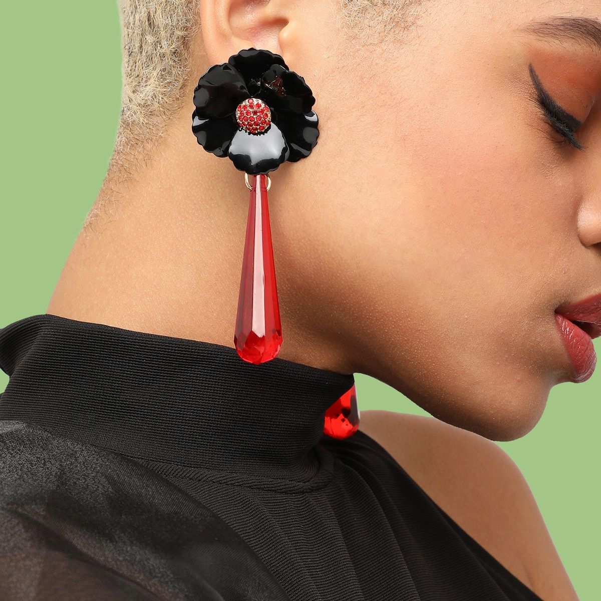 Flipkartcom  Buy Shining Angel Sliver Oxidized Red Black Earrings for  Women and Girls Alloy Stud Earring Online at Best Prices in India