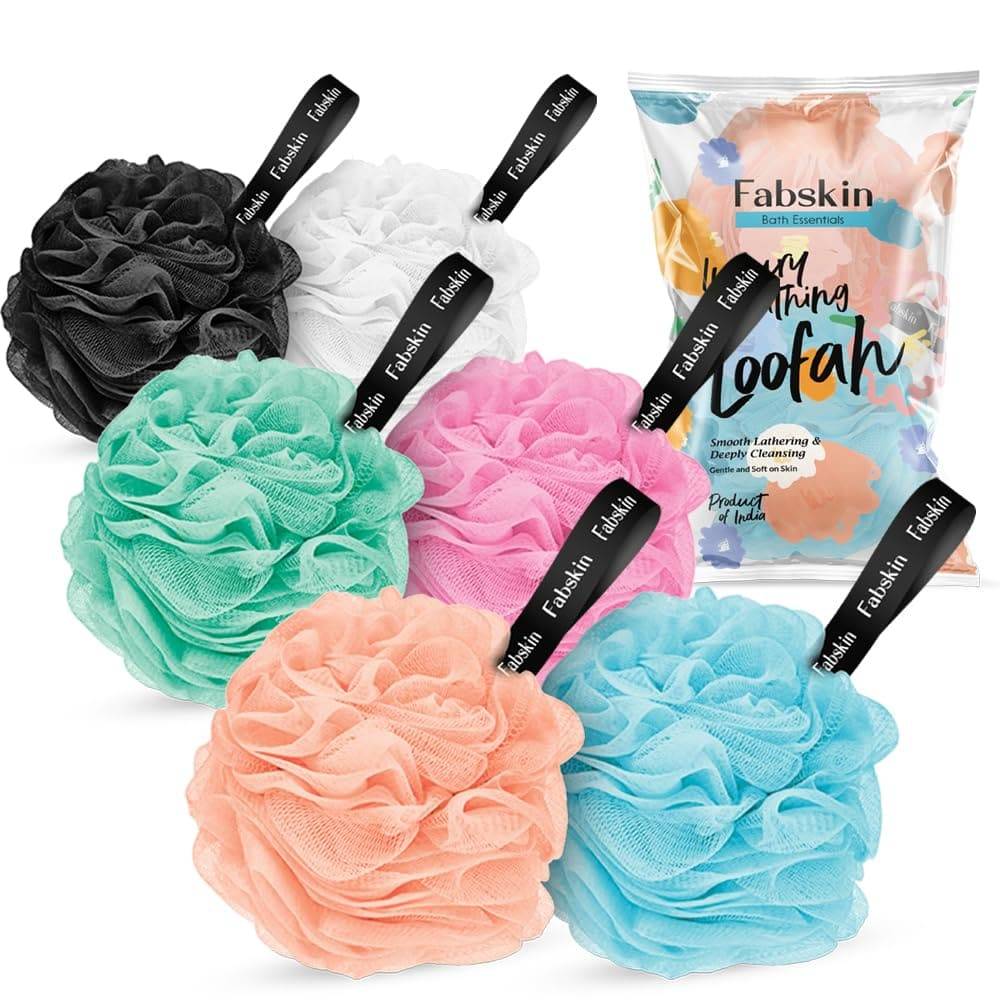 Fabskin Loofah For Bathing Body Bath Scrubber - Pack Of 6