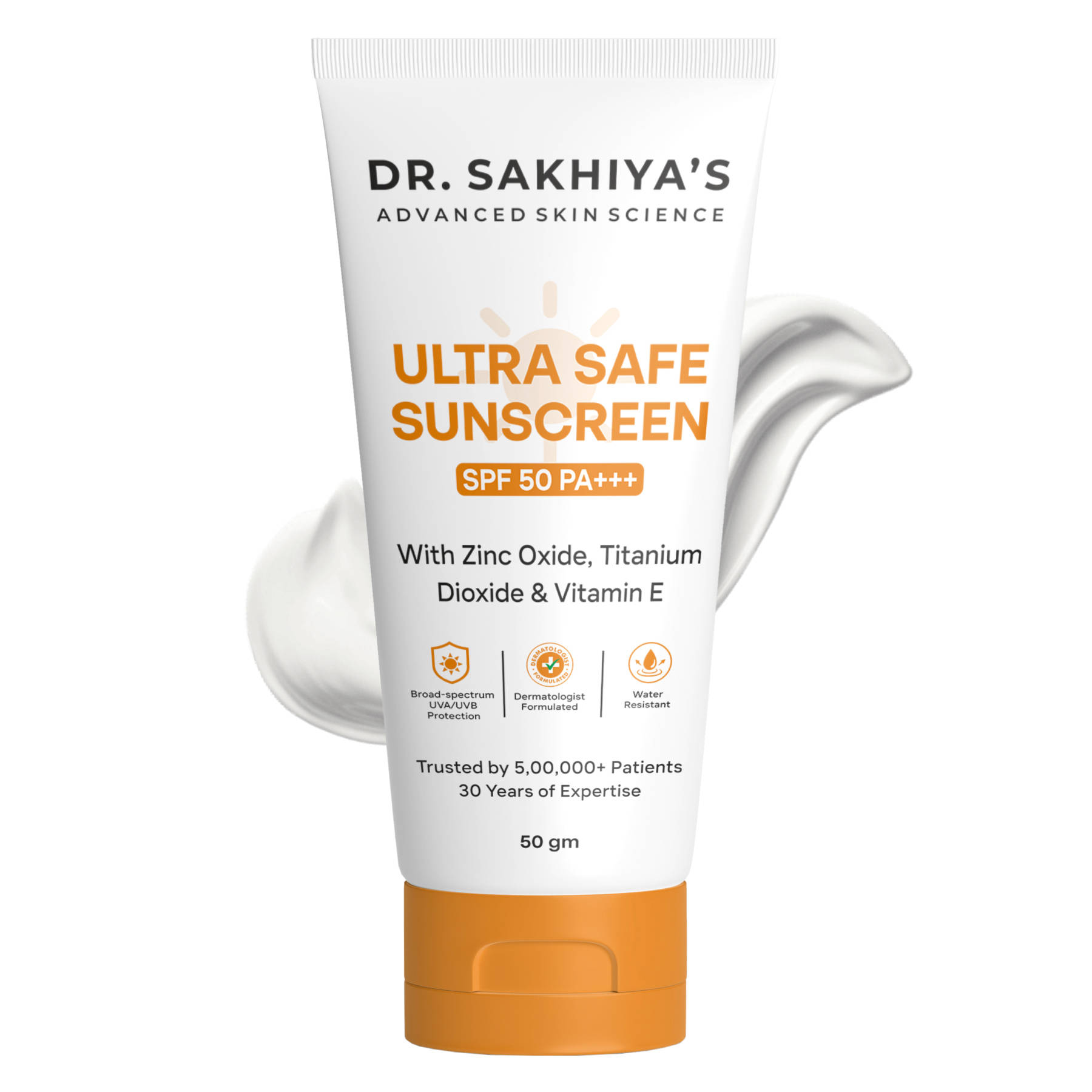 Dr. Sakhiya SPF 50 PA+++ Ultra Safe Sunscreen - Mineral, Broad Spectrum Protection