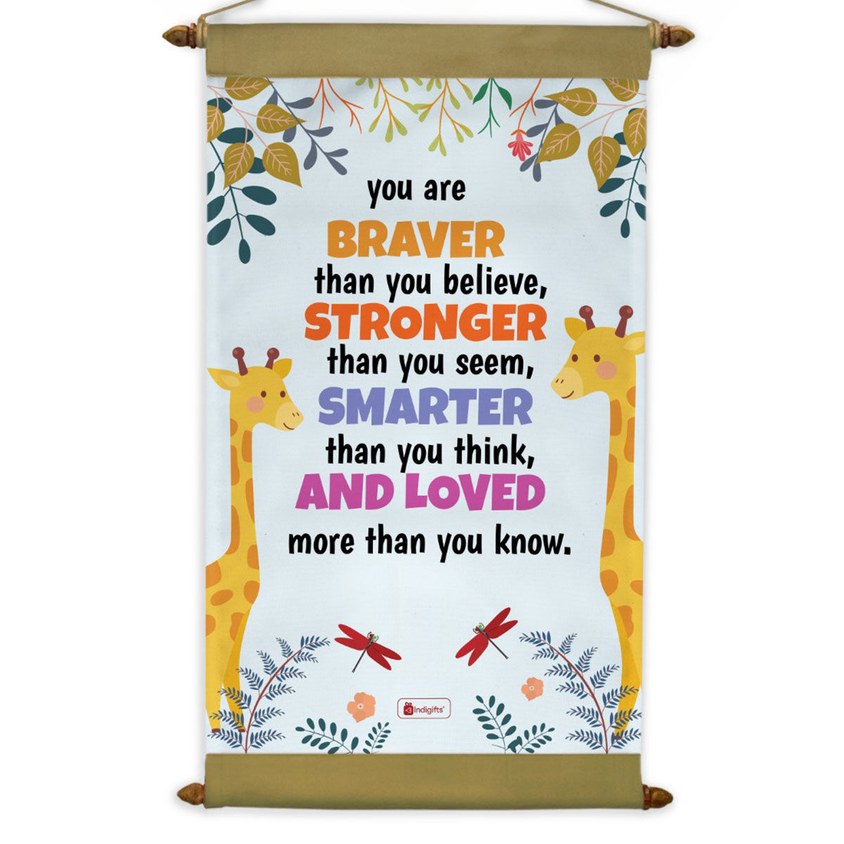Buy Indigifts Giraffe Printed Scroll Message Card Wall Hanging Online