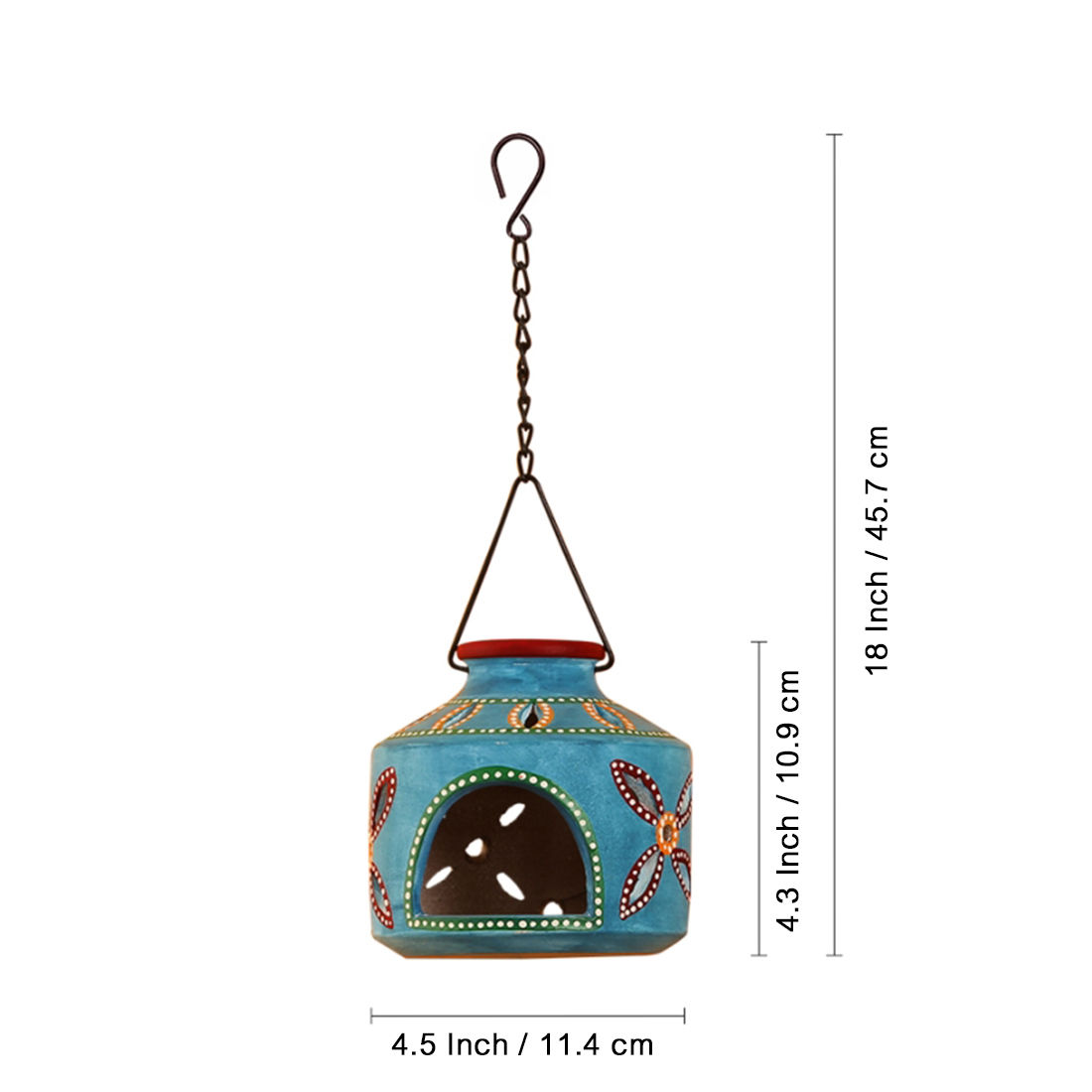 Buy ExclusiveLane The Glowing Matki' Terracotta Hanging Tea-Light ...