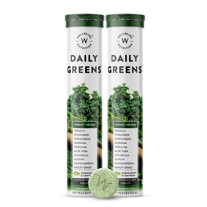 Wellbeing Nutrition Daily Greens Wholefood Multivitamin for Detox Plant Superfoods & Antioxidants 30