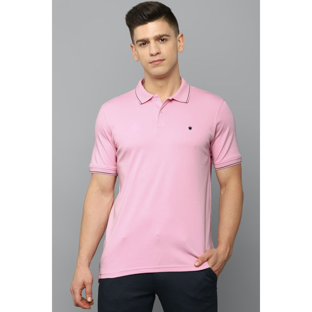 Buy Louis Philippe Men Pink Polo T Shirt Online