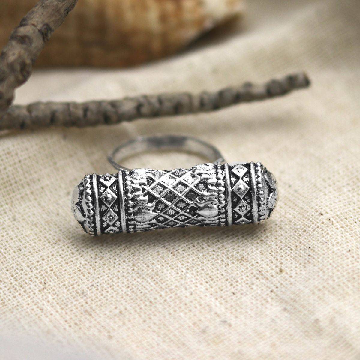 Teejh Viditi Silver Oxidized Ring