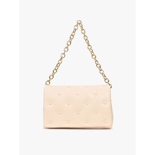 Buy Kazo Beige Puffy Solid Handbag Online