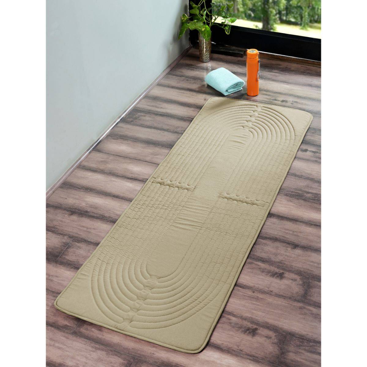 Saral Home Easy Living Khaki Uni Micro Yoga Mat (2.5x5 feet)