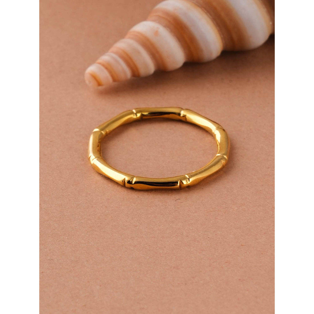 Palmonas Womens Waterproof and Anti-Tarnish Segmented Gold Ring