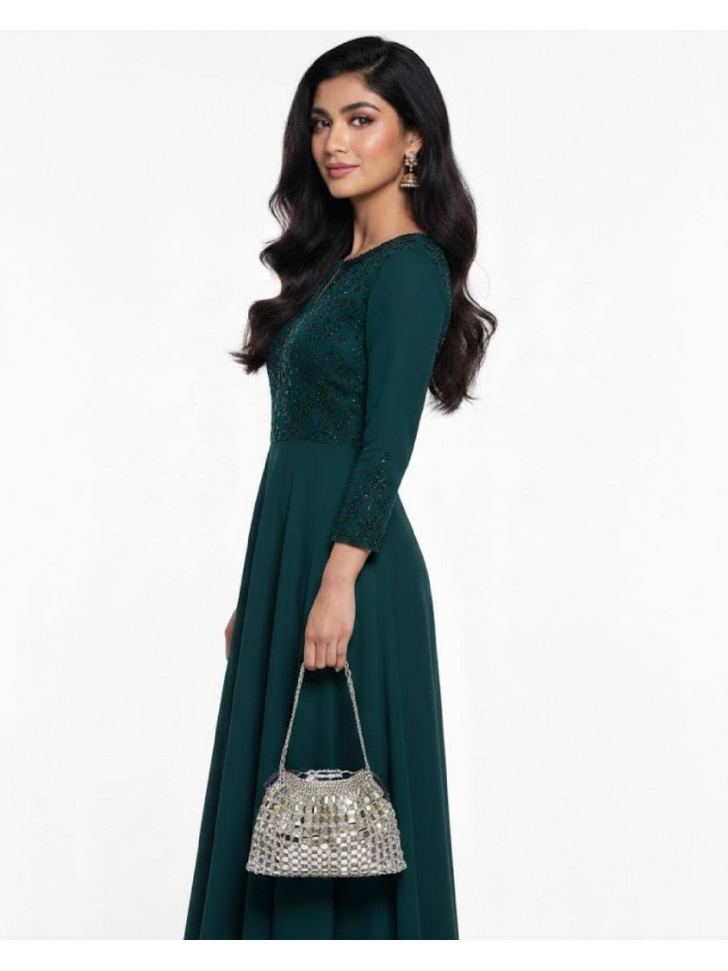 Shopsiiri Silver Starlight Drawstring Potli Bag