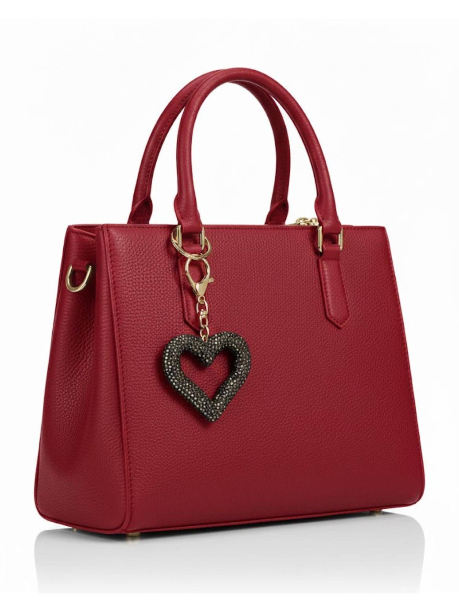 Shopsiiri Midnight Luxe Heart Keychain - Black Rhinestone Heart Bag Charm
