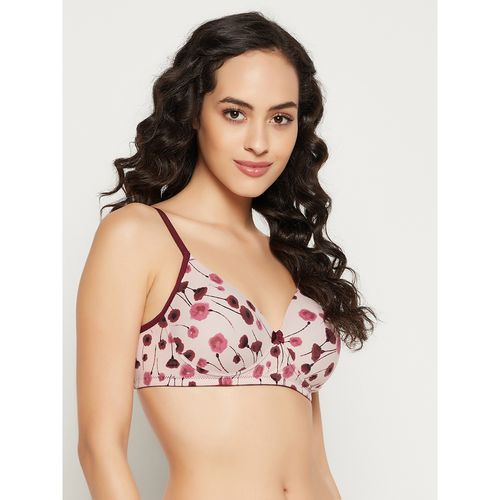 Buy Clovia Padded Non-Wired Full Cup Floral Print T-shirt Bra in