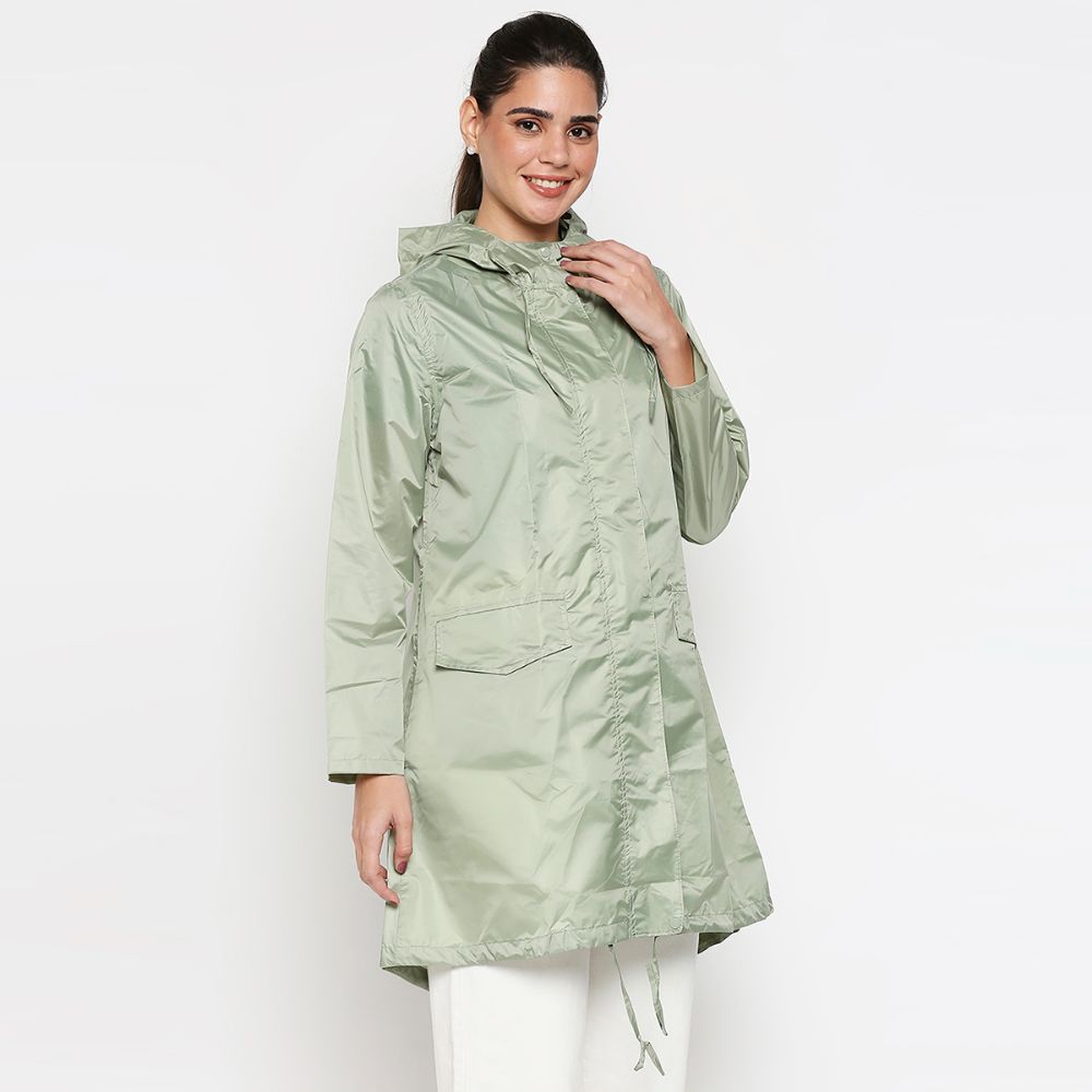 Twenty Dresses By Nykaa Fashion Green Rain On Me Raincoat: Buy Twenty ...