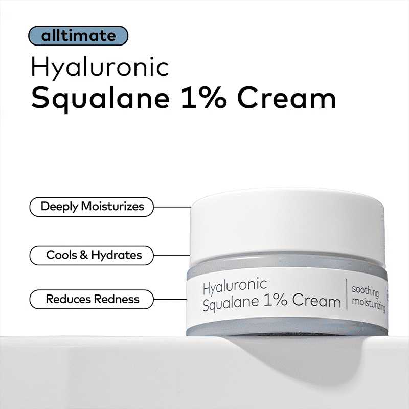 The Face Shop Alltimate Hyaluronic Squalane 1% Cream - Korean Day & Night Hydrating Moisturizer