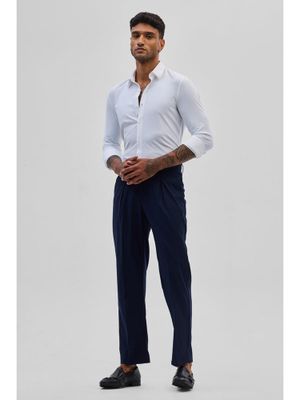 Snitch White Stretchable Pique Shirt