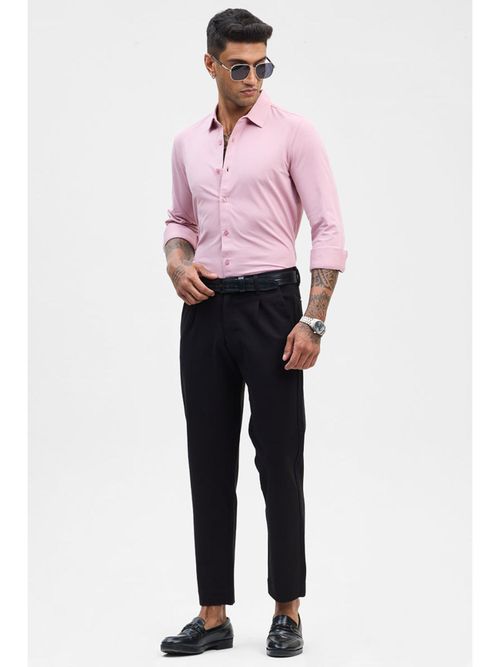 Buy Snitch Light Pink Slim Fit Stretch Shirt Online