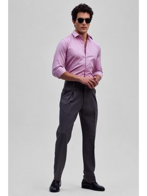Snitch Pink Stretchable Slim Fit Shirt