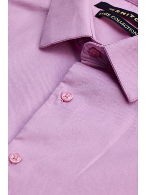 Snitch Pink Stretchable Slim Fit Shirt