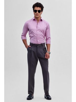 Snitch Pink Stretchable Slim Fit Shirt