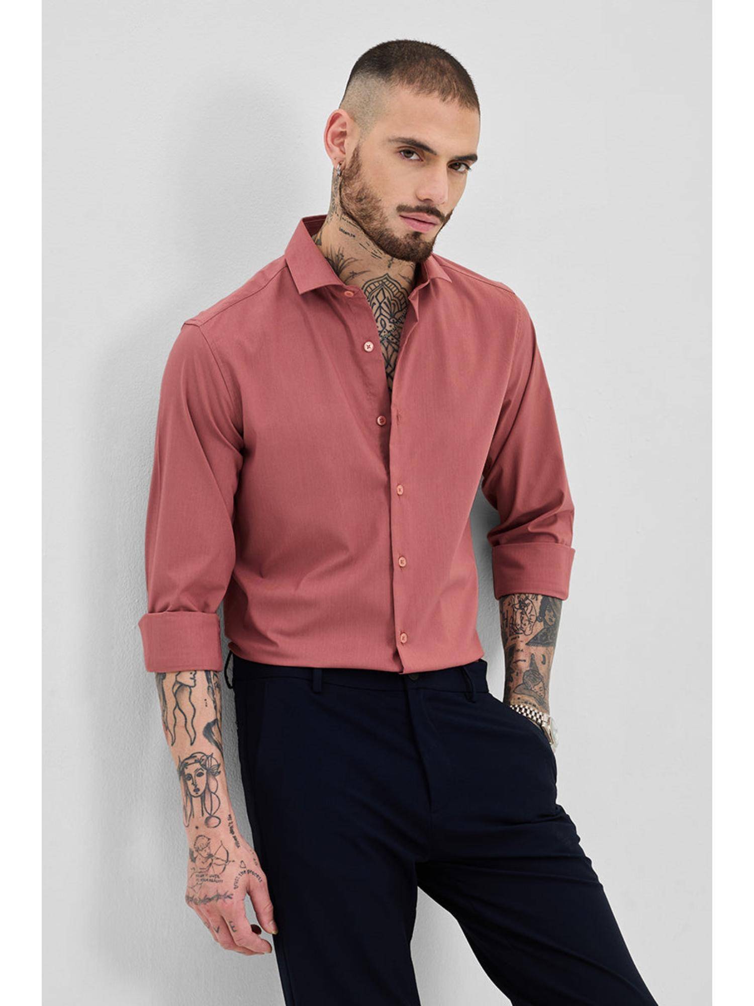 Snitch Red Buy Snitch Red Slim Fit Stretch Shirt Online
