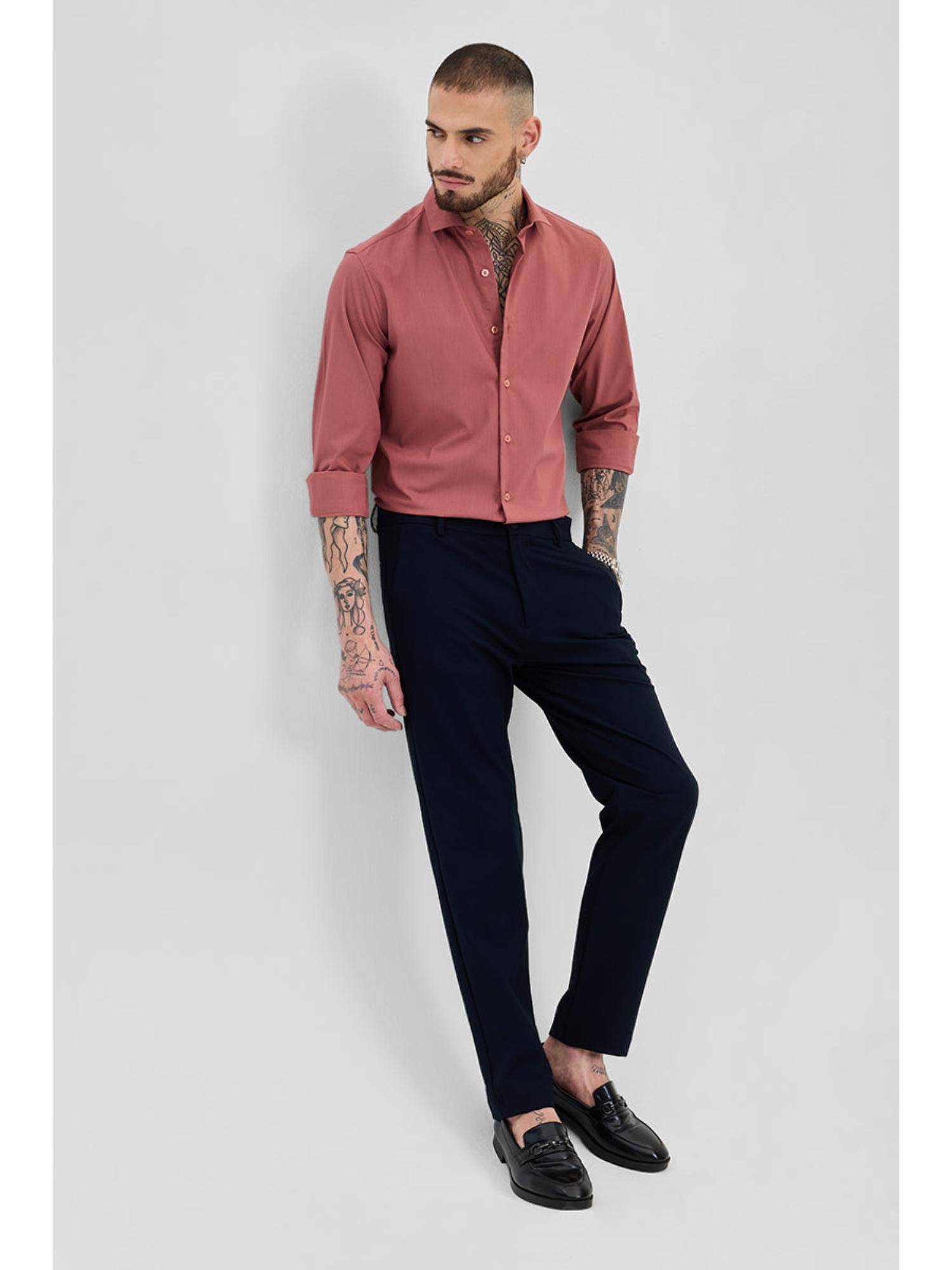 Snitch Red Buy Snitch Red Slim Fit Stretch Shirt Online
