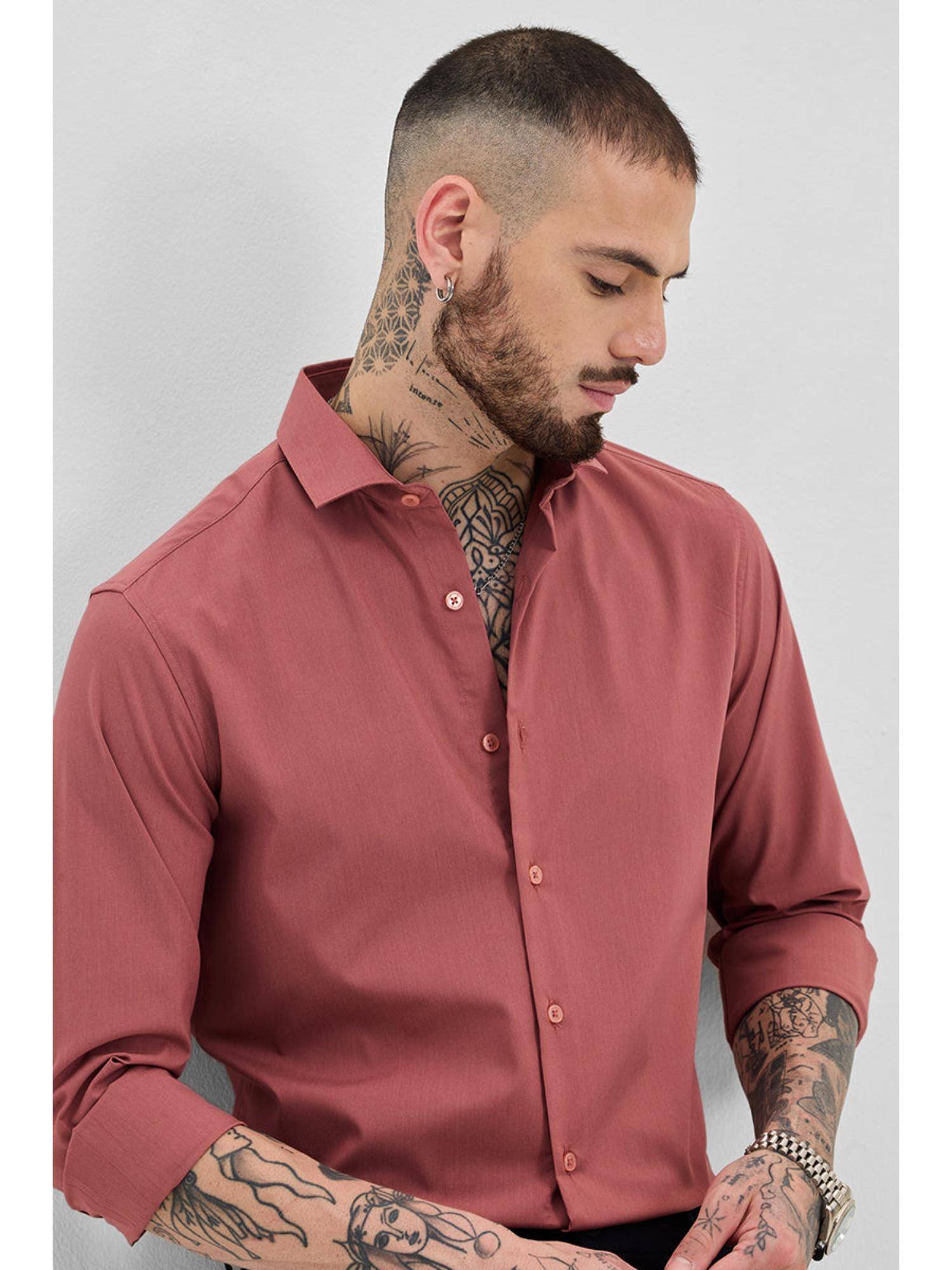 Snitch Red Buy Snitch Red Slim Fit Stretch Shirt Online
