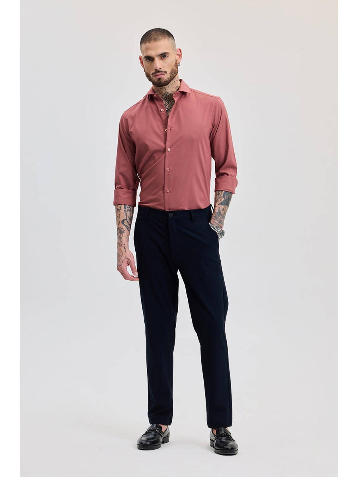 Snitch Red Buy Snitch Red Slim Fit Stretch Shirt Online