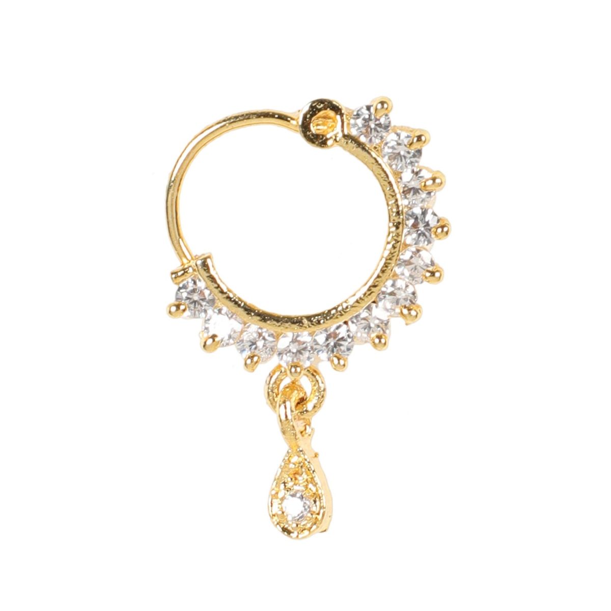 Buy Aatmana Gold Plated American Diamond Studded Traditional Nose Pins ...